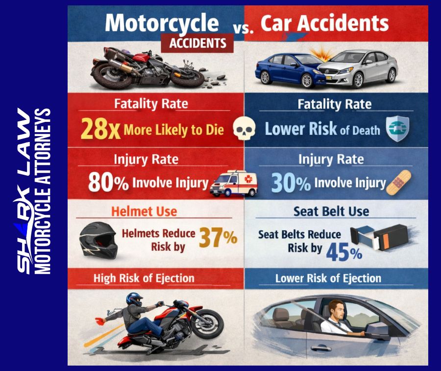 Comparing Motorcycle Accidents Vs Car Accidents Why Your Case And Injuries Are Different